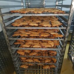 chicken drying on a trolley